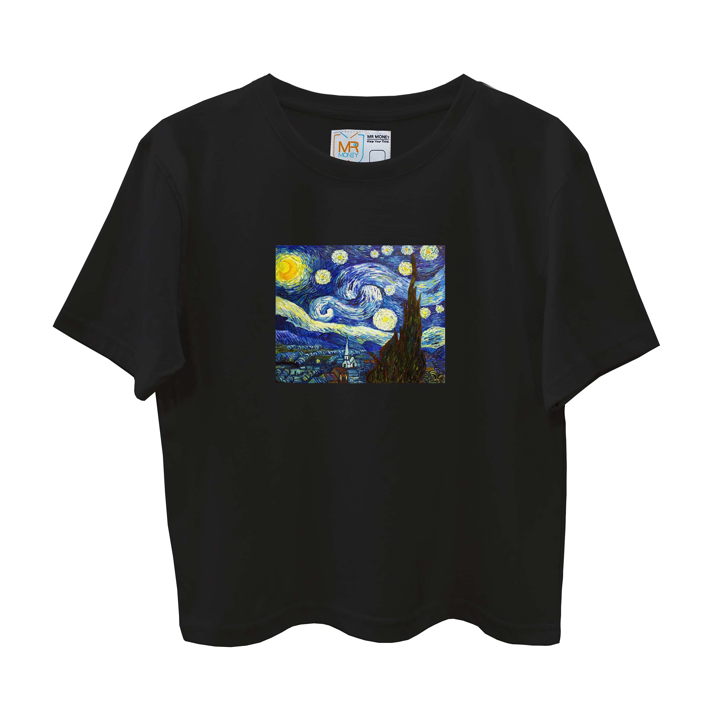 تیشرت زنانه کراپ شب پر ستاره ونگوگ